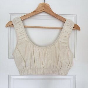 OZMA of California Sophie Crop Top in Natural Silk Noil